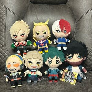 My Hero Academia 7 Plush Dolls Toys Anime Funimation EUC